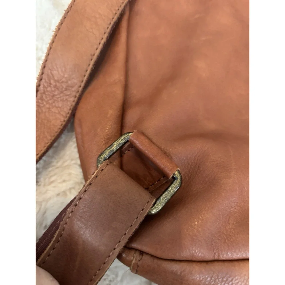 AMERICAN LEATHER Liberty Backpack In Brandy Smooth MSRP $228.00 NWT - Picture 9 of 12